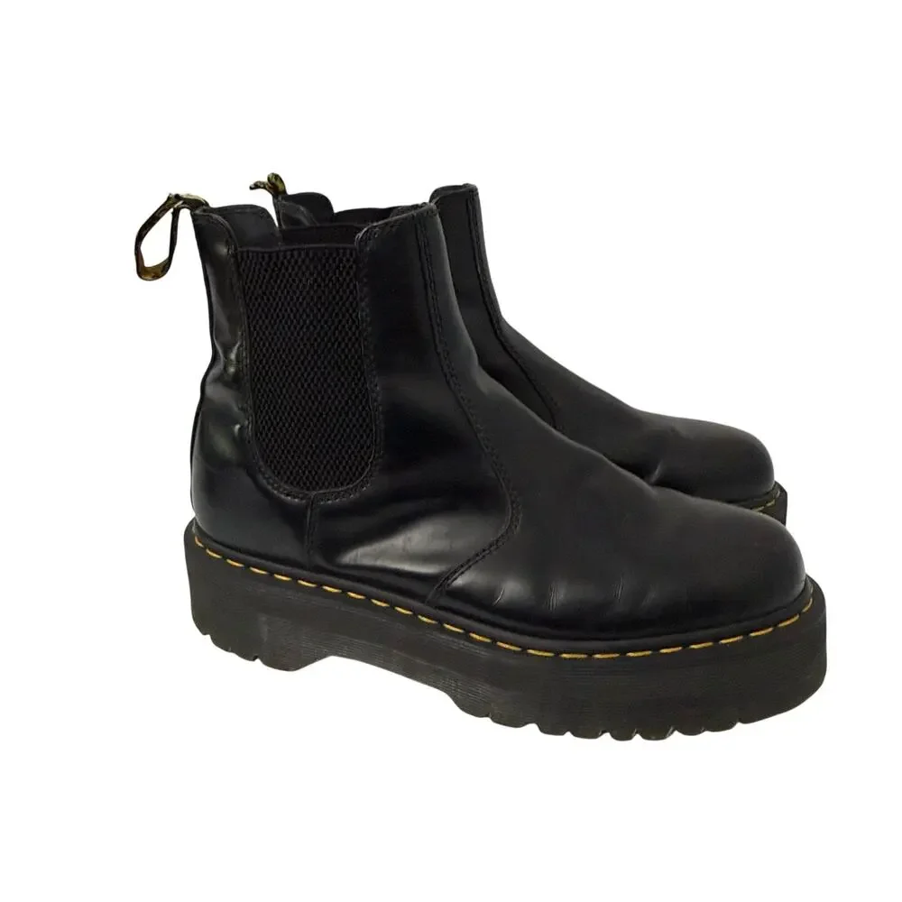 Dr Martens Quad Chelsea Boots Mens Size 10 Black Leather Punk 2976
